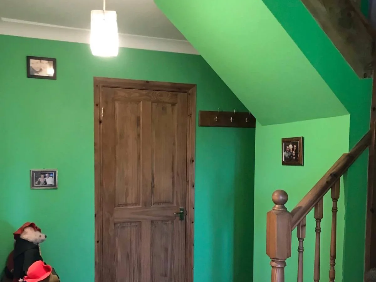 hallway staircase painted green sunderland foxglove decor