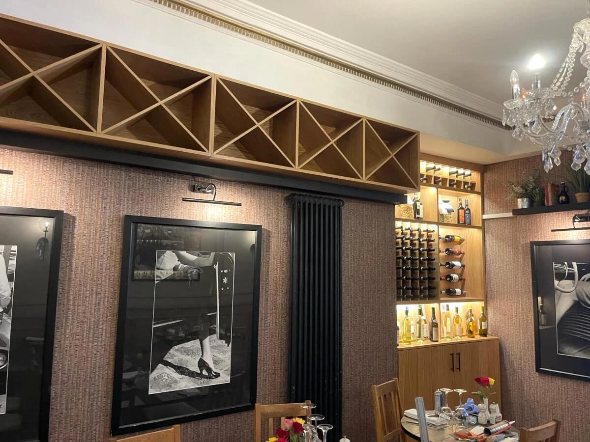 sunderland restaurant wine cellar wallpapered foxglove decor